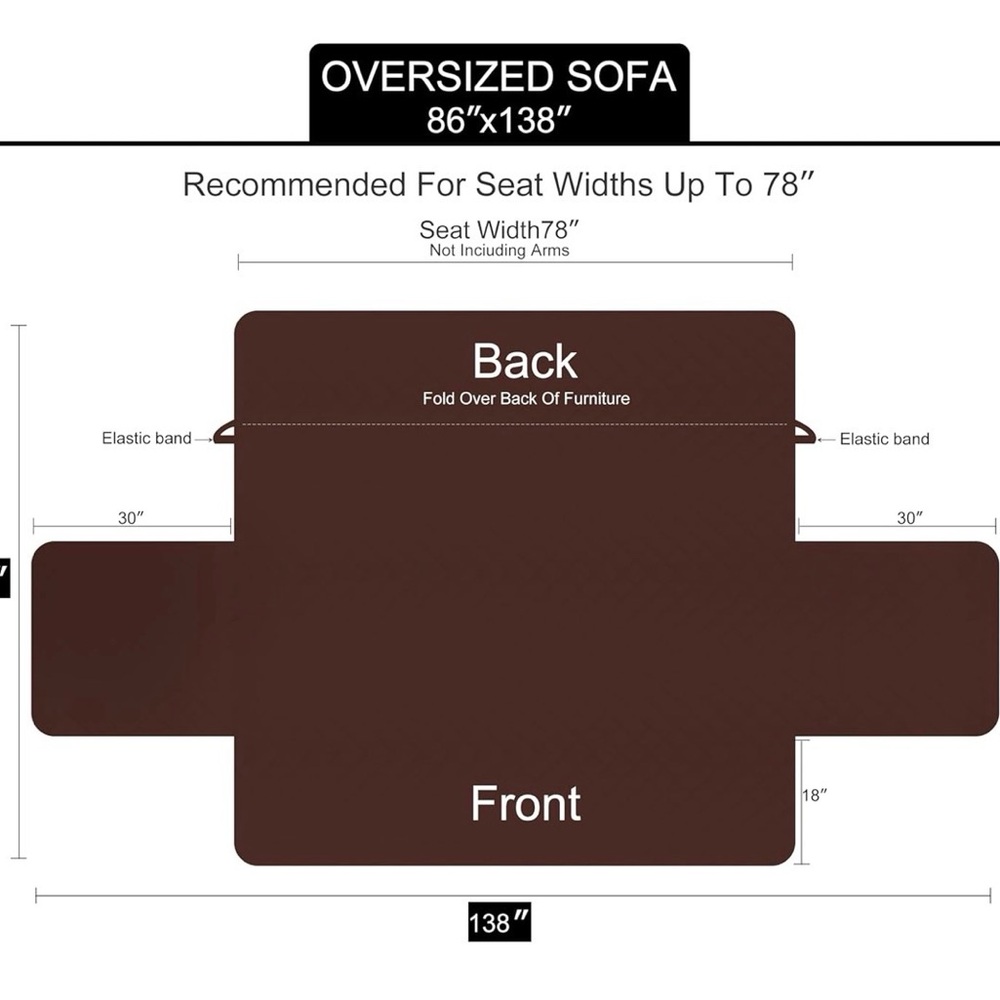 Reversible Couch Cover for 3-Cushion Sofa Water-Resistant, Dog-Friendly - Picture 4 of 4